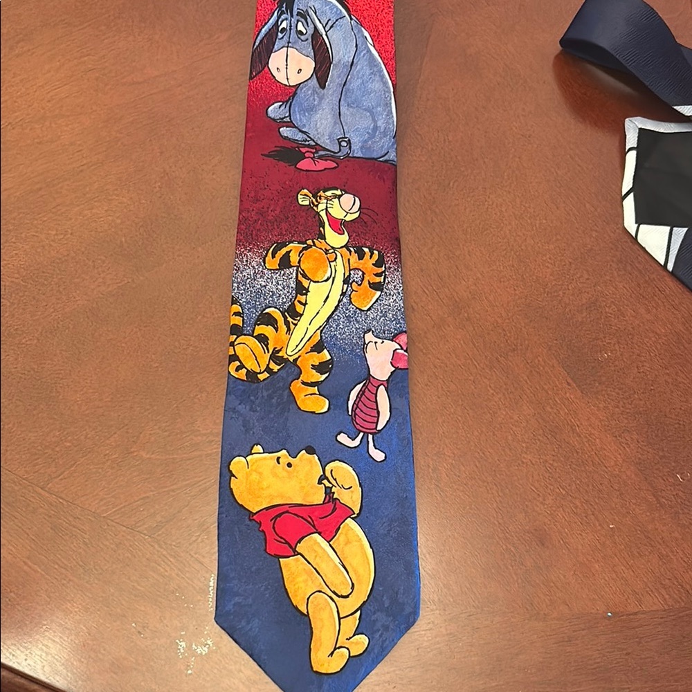Vintage Disney Red and Blue Winnie the Pooh Tie